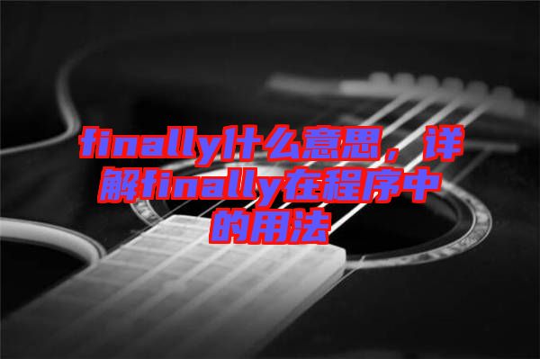 finally什么意思，詳解finally在程序中的用法
