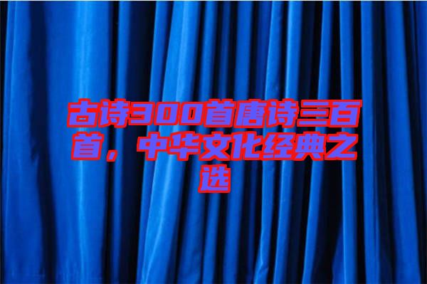 古詩(shī)300首唐詩(shī)三百首，中華文化經(jīng)典之選