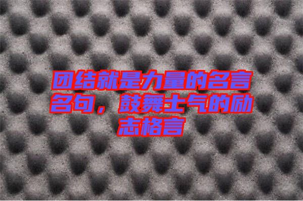 團(tuán)結(jié)就是力量的名言名句，鼓舞士氣的勵(lì)志格言