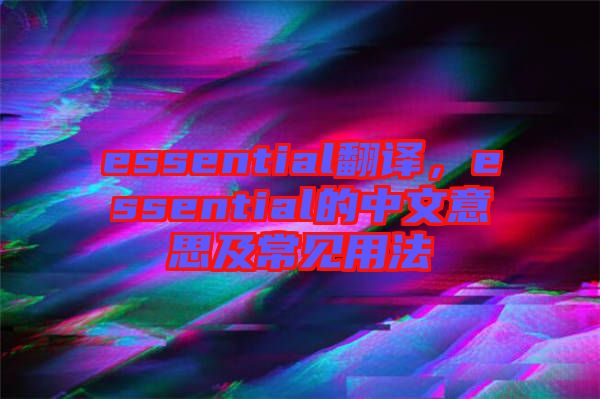 essential翻譯，essential的中文意思及常見用法