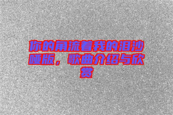 你的角流著我的淚沙啞版，歌曲介紹與欣賞
