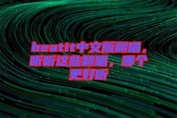 beatit中文版翻唱，聽聽這些翻唱，哪個更好聽