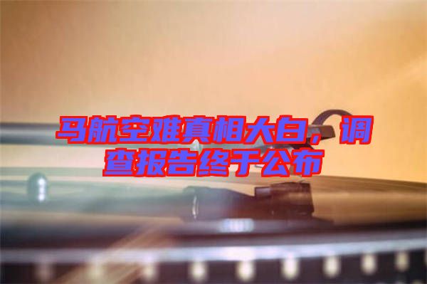馬航空難真相大白，調(diào)查報告終于公布