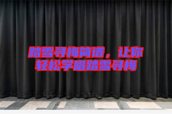 踏雪尋梅簡譜，讓你輕松學(xué)唱踏雪尋梅