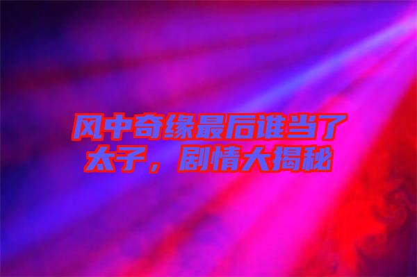 風(fēng)中奇緣最后誰當(dāng)了太子，劇情大揭秘