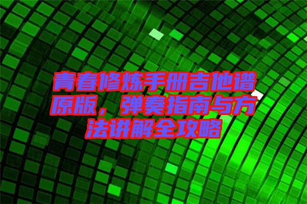青春修煉手冊(cè)吉他譜原版，彈奏指南與方法講解全攻略