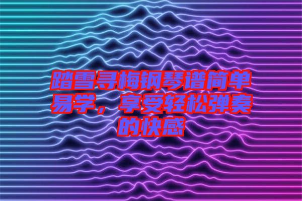 踏雪尋梅鋼琴譜簡(jiǎn)單易學(xué)，享受輕松彈奏的快感