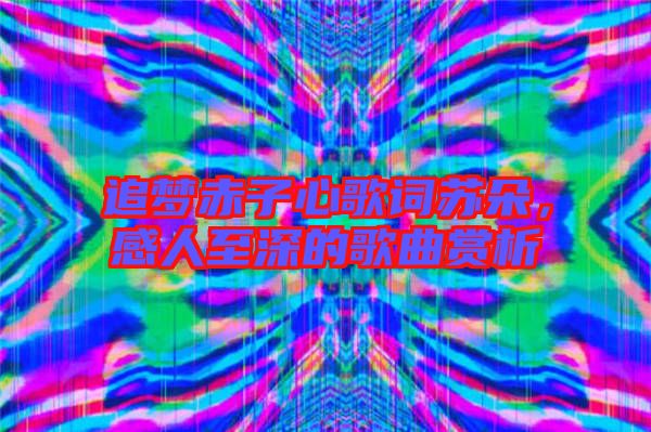 追夢赤子心歌詞蘇朵，感人至深的歌曲賞析