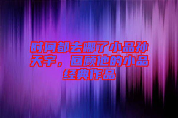 時(shí)間都去哪了小品孫天宇，回顧他的小品經(jīng)典作品