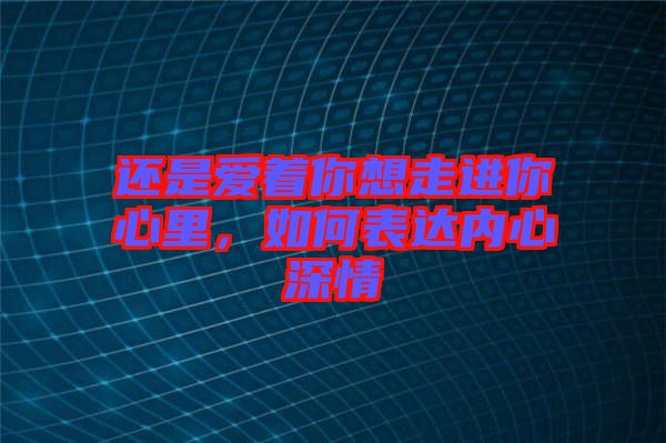 還是愛著你想走進(jìn)你心里，如何表達(dá)內(nèi)心深情