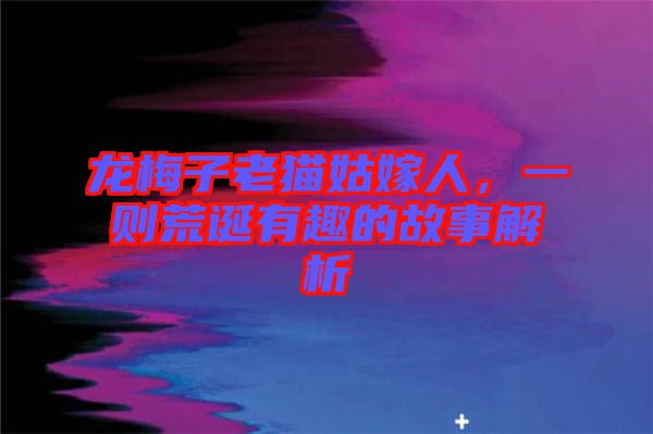 龍梅子老貓姑嫁人，一則荒誕有趣的故事解析