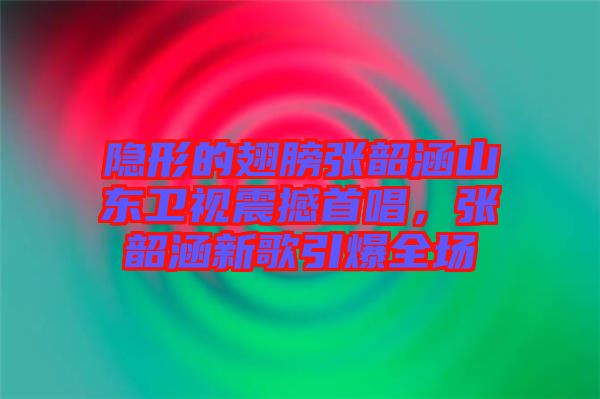 隱形的翅膀張韶涵山東衛(wèi)視震撼首唱，張韶涵新歌引爆全場