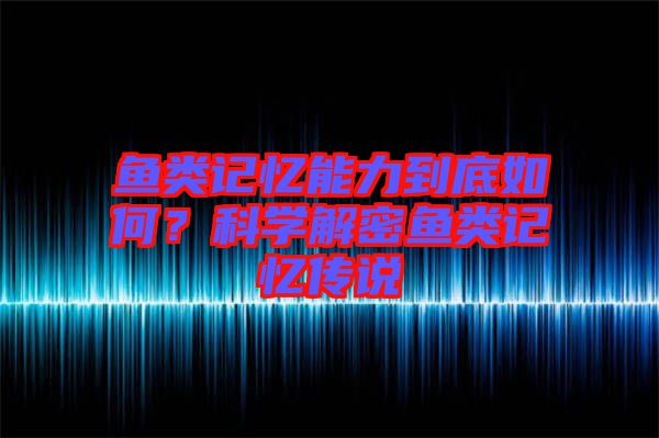 魚類記憶能力到底如何？科學(xué)解密魚類記憶傳說