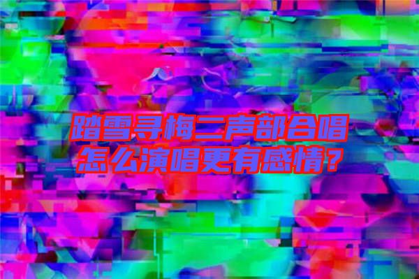 踏雪尋梅二聲部合唱怎么演唱更有感情？