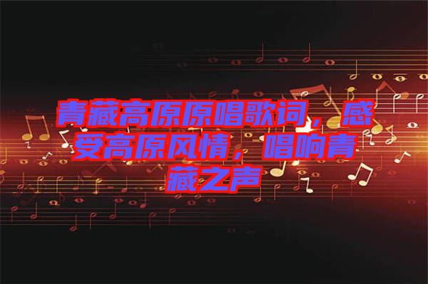 青藏高原原唱歌詞，感受高原風情，唱響青藏之聲