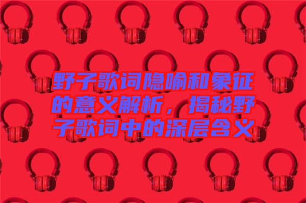 野子歌詞隱喻和象征的意義解析，揭秘野子歌詞中的深層含義