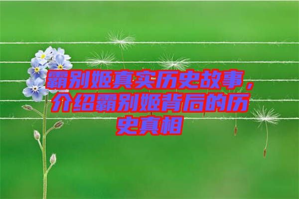 霸別姬真實(shí)歷史故事，介紹霸別姬背后的歷史真相