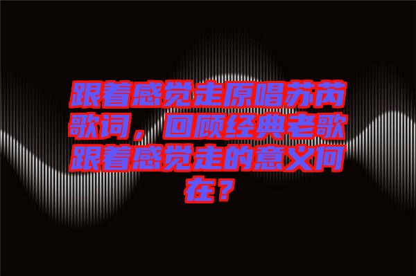 跟著感覺走原唱蘇芮歌詞，回顧經(jīng)典老歌跟著感覺走的意義何在？