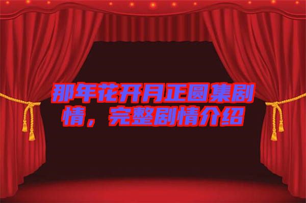 那年花開月正圓集劇情，完整劇情介紹