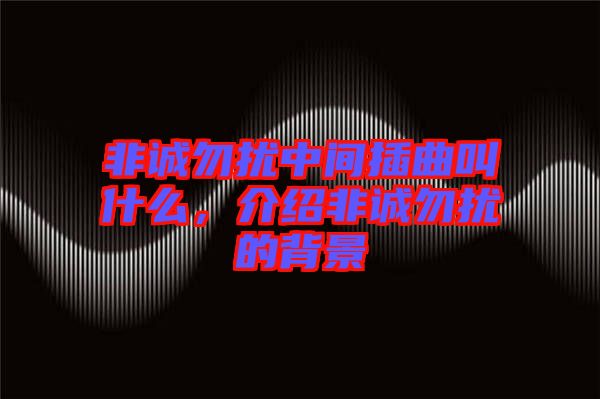 非誠勿擾中間插曲叫什么，介紹非誠勿擾的背景